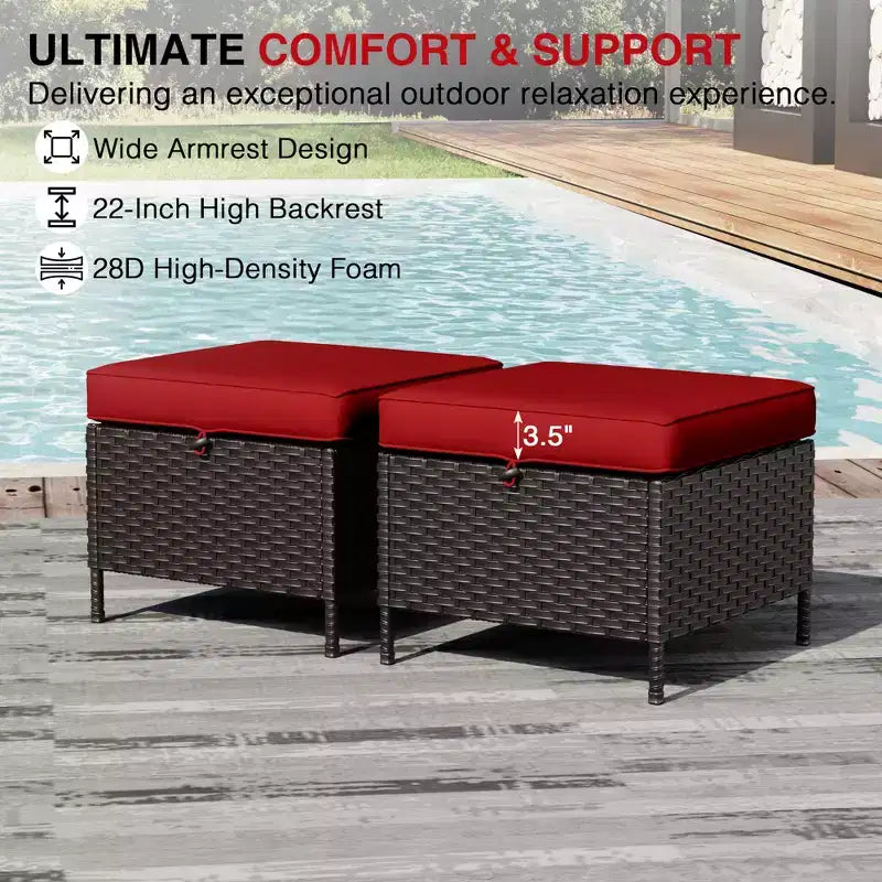 Ensemble de chaises pivotantes d'extérieur UPTIOT : 1 canapé, 4 chaises pivotantes, 2 poufs et conception tout temps
