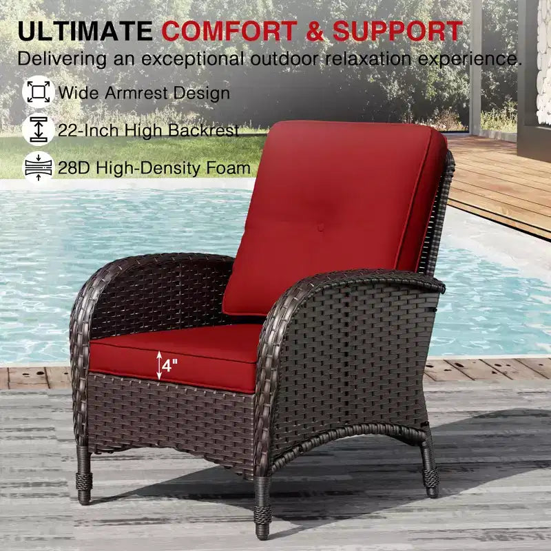 Ensemble de chaises pivotantes d'extérieur UPTIOT : 1 canapé, 4 chaises pivotantes, 2 poufs et conception tout temps