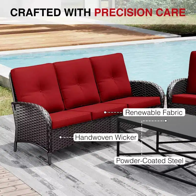 Ensemble de chaises pivotantes d'extérieur UPTIOT : 1 canapé, 4 chaises pivotantes, 2 poufs et conception tout temps