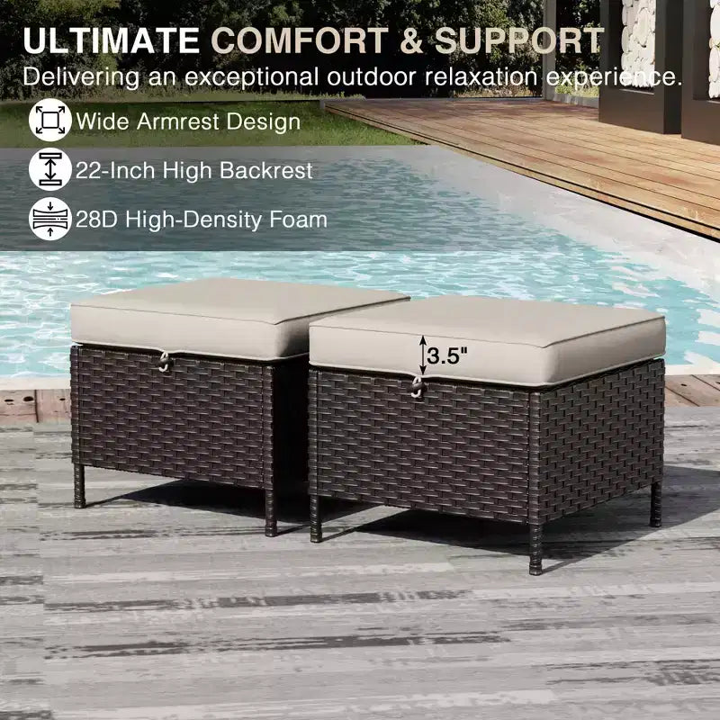 Ensemble de chaises pivotantes d'extérieur UPTIOT : 1 canapé, 4 chaises pivotantes, 2 poufs et conception tout temps