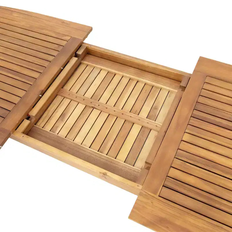 Christopher Knight Home Merlin Ensemble de salle à manger d'extérieur extensible rustique 7 pièces en bois d'acacia avec chaises de salle à manger rembourrées