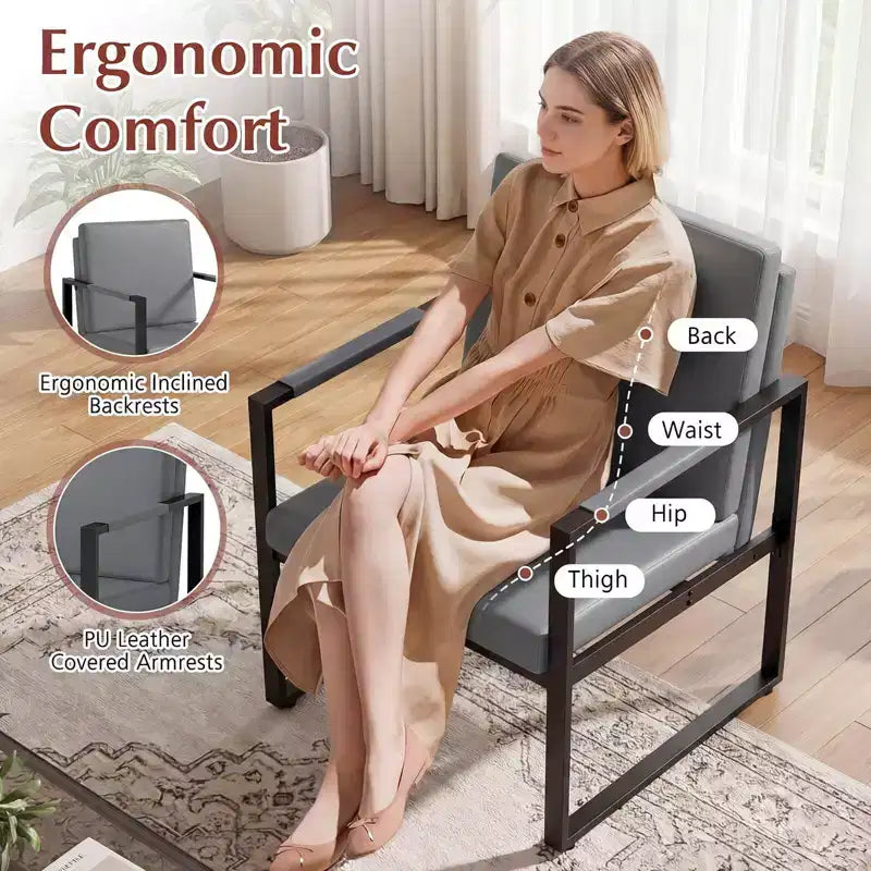 Costway Ensemble de 5 pièces pour salon avec causeuse, 2 fauteuils d'appoint, 2 tables basses, coussins gris/marron + noir