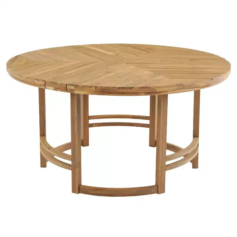 GDFStudio Rhodes Ensemble de salle à manger d'extérieur 5 pièces en bois d'acacia avec trou pour parasol