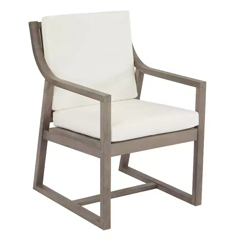 GDFStudio Rhodes Ensemble de salle à manger d'extérieur 5 pièces en bois d'acacia avec trou pour parasol