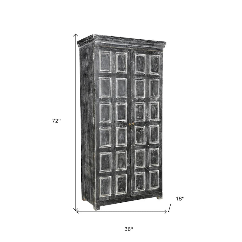 72 Dark Gray Solid Wood Pantry Or Storage Closet - 36' X '72' X '18