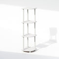 4-Tier Multipurpose Corner Shelf, Display Shelf, White/White