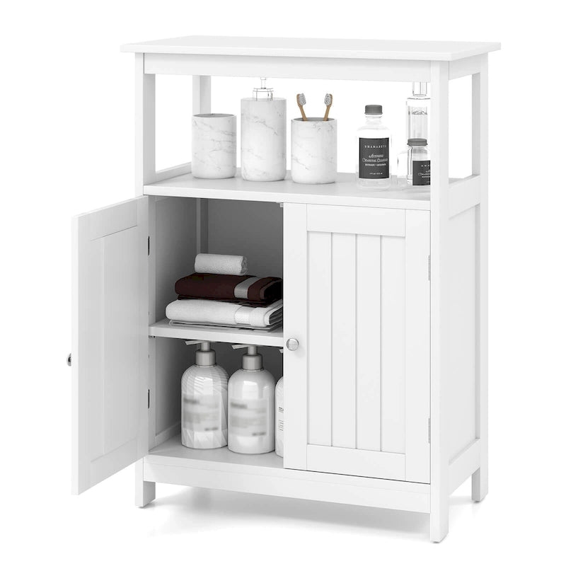 Bathroom Floor Cabinet Freestanding Storage Organizer with 2 - See Details