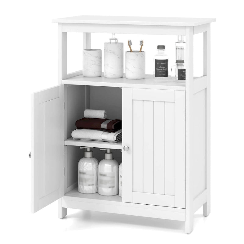 Bathroom Floor Cabinet Freestanding Storage Organizer with 2 - See Details