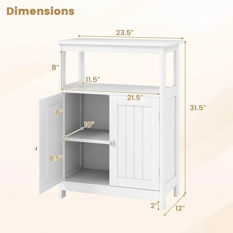 Bathroom Floor Cabinet Freestanding Storage Organizer with 2 - See Details