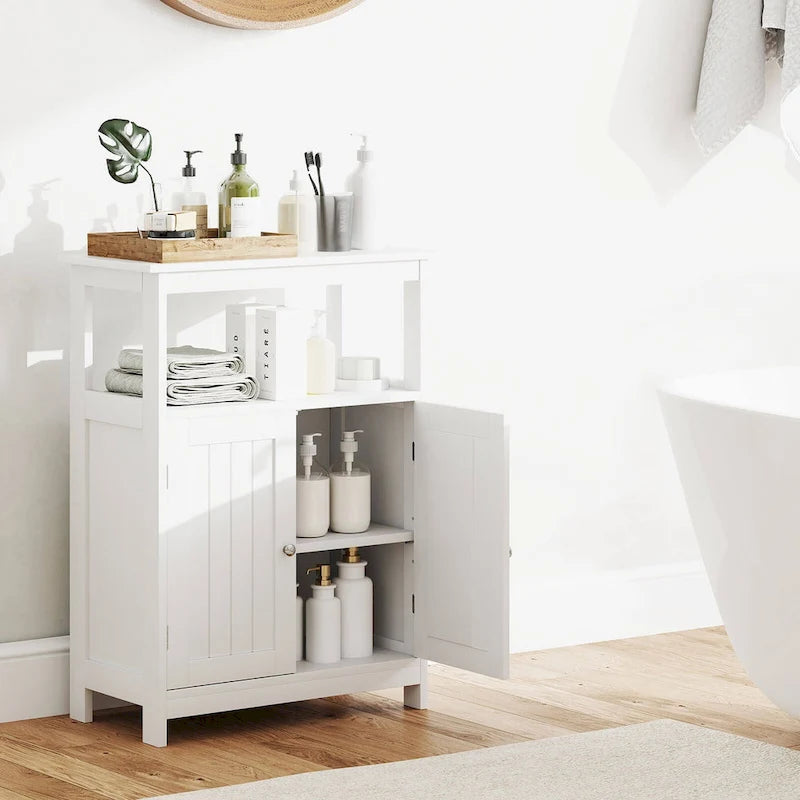 Bathroom Floor Cabinet Freestanding Storage Organizer with 2 - See Details