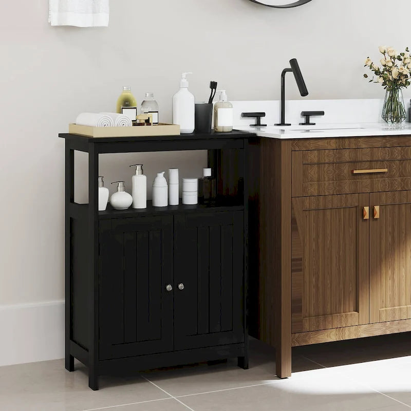Bathroom Floor Cabinet Freestanding Storage Organizer with 2 - See Details
