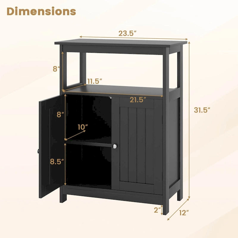 Bathroom Floor Cabinet Freestanding Storage Organizer with 2 - See Details