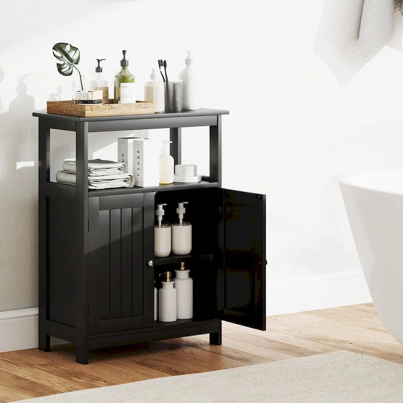 Bathroom Floor Cabinet Freestanding Storage Organizer with 2 - See Details
