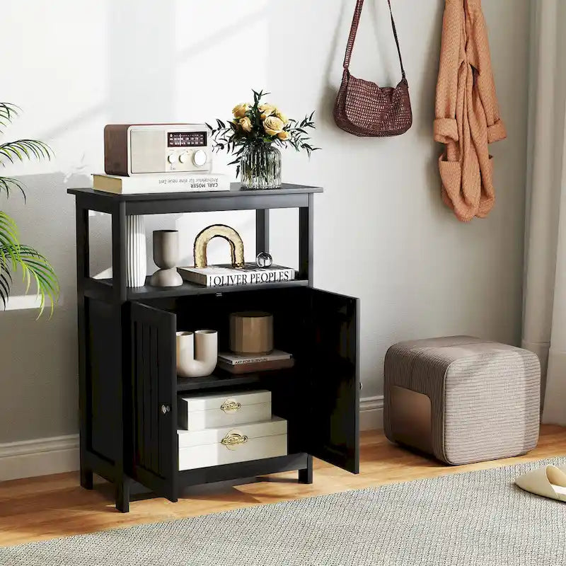 Bathroom Floor Cabinet Freestanding Storage Organizer with 2 - See Details
