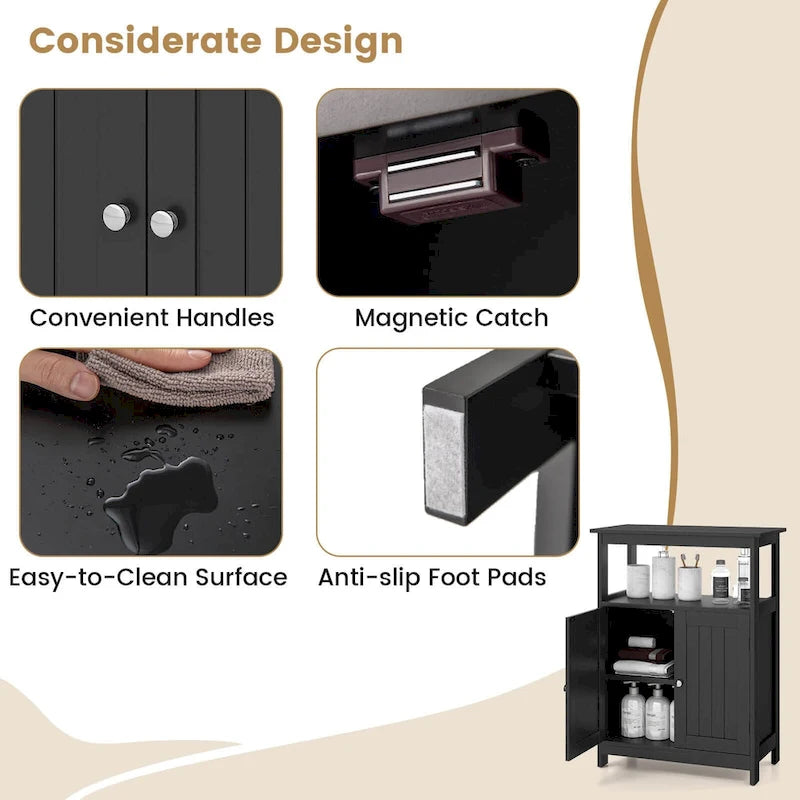 Bathroom Floor Cabinet Freestanding Storage Organizer with 2 - See Details