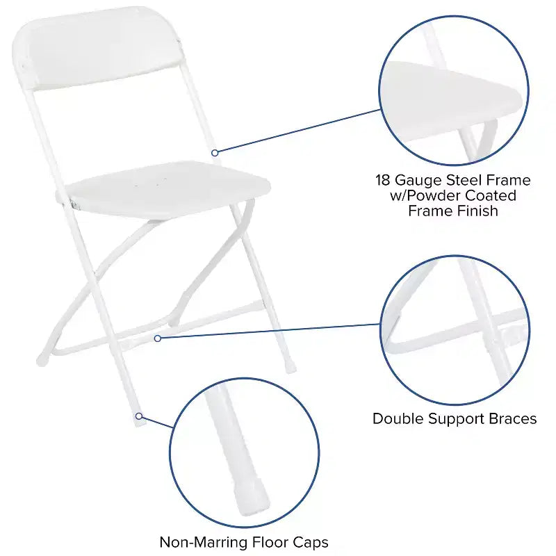 Ensemble Tente et Meubles Pliants Flash Furniture pour Événements - Tente Barnum Pliante 3x3m, Table Pliante 1,80m, Lot de 4 Chaises Pliantes