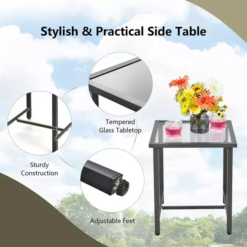 Costway Ensemble de 3 Meubles de Jardin en Rotin Balancelle et Table avec Coussins
