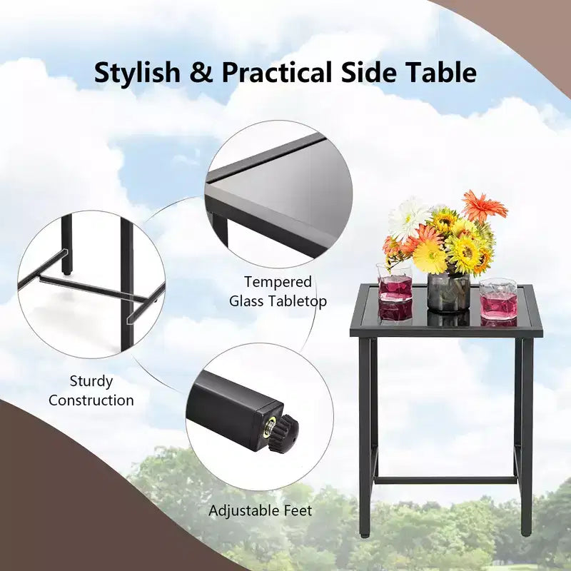 Costway Ensemble de 3 Meubles de Jardin en Rotin Balancelle et Table avec Coussins