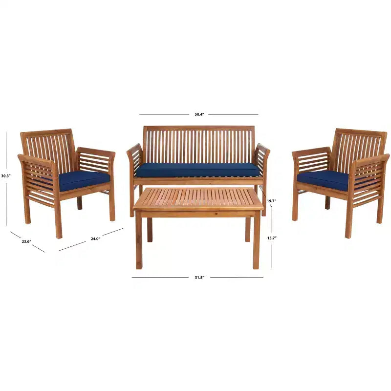 Ensemble de patio 4 pièces Carson - Intérieur/Extérieur - PAT7005 - Safavieh