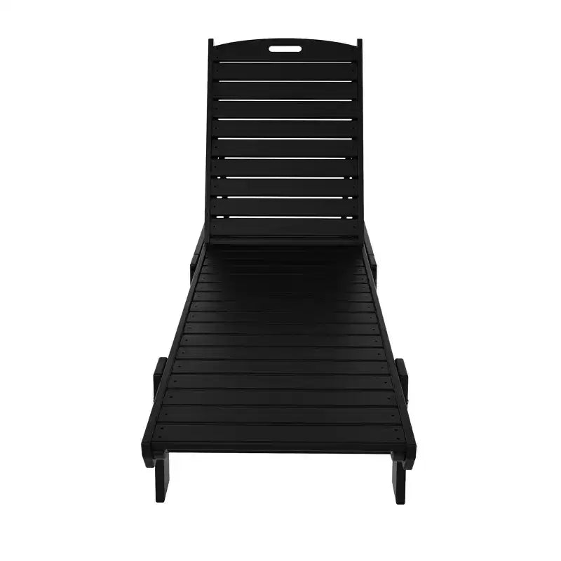 WestinTrends Ensemble de 2 chaises longues de patio en polythène avec table d'appoint