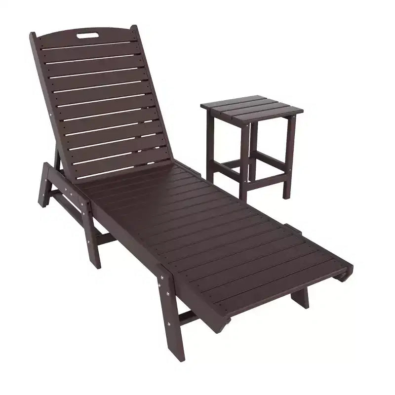 WestinTrends Ensemble de 2 chaises longues de patio en polythène avec table d'appoint