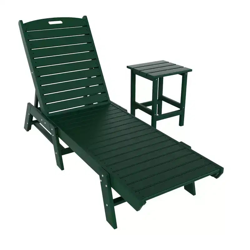 WestinTrends Ensemble de 2 chaises longues de patio en polythène avec table d'appoint