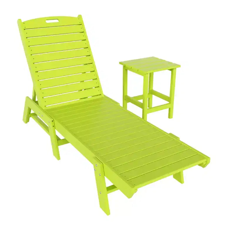 WestinTrends Ensemble de 2 chaises longues de patio en polythène avec table d'appoint