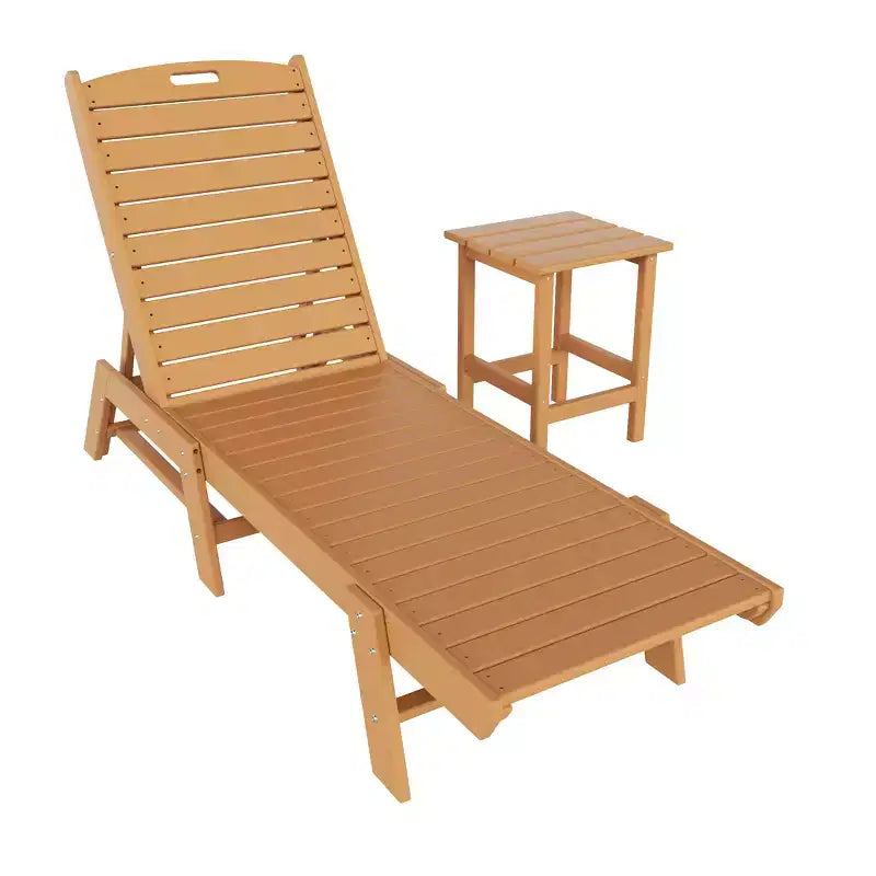 WestinTrends Ensemble de 2 chaises longues de patio en polythène avec table d'appoint