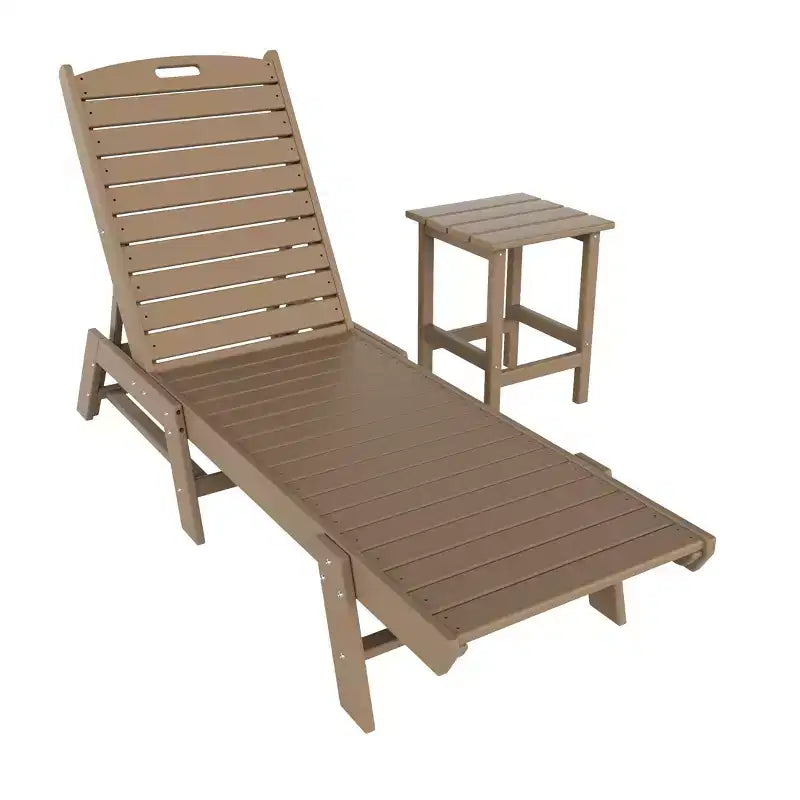 WestinTrends Ensemble de 2 chaises longues de patio en polythène avec table d'appoint