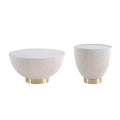 Manhattan Comfort Ensemble de 2 tables basses et tables d'appoint rembourrées en similicuir Anderson