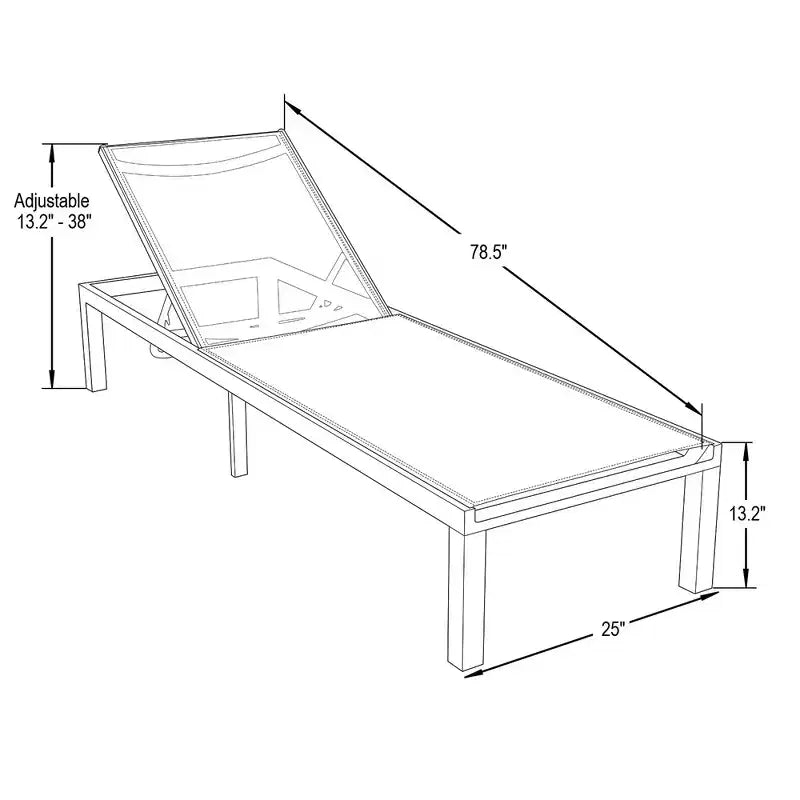 Ensemble de 2 chaises longues de patio LeisureMod Marlin en aluminium gris moderne avec table d'appoint foyer carré, mobilier d'extérieur pour patio, terrasse et bord de piscine