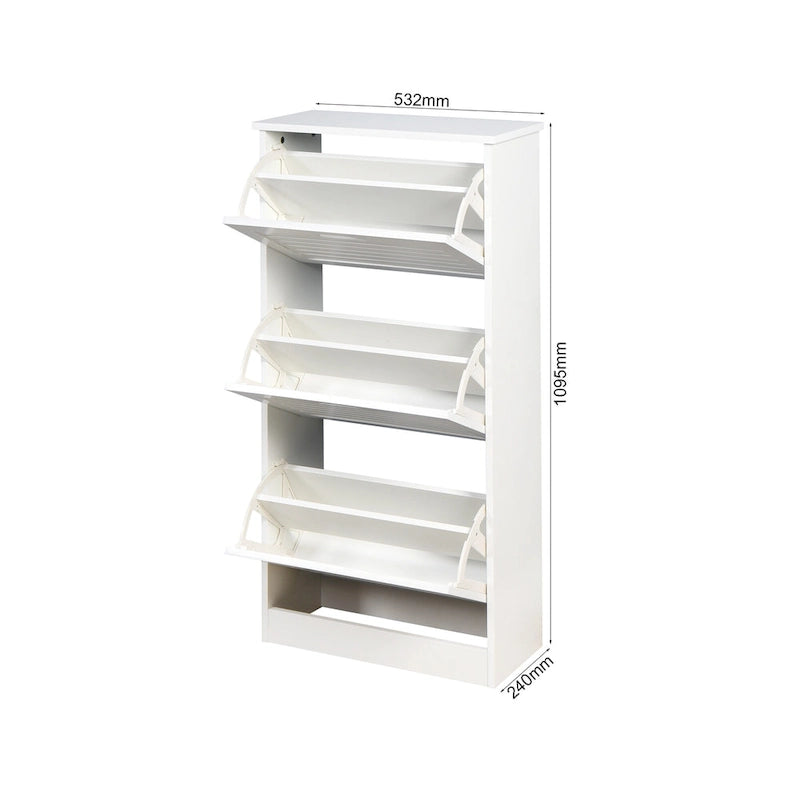 Wooden Shoe Cabinet for Entryway,White Shoe Storage Cabinet