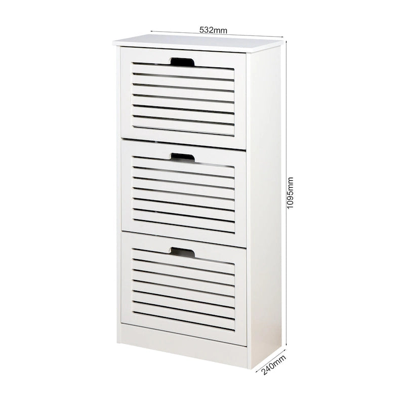 Wooden Shoe Cabinet for Entryway,White Shoe Storage Cabinet