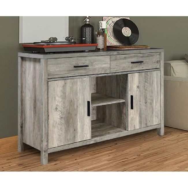 47W Sideboard Storage Cabinet, Dining Server Cupboard Buffet Table with Two Cabinets, Two Drawers, Two Open Shelves