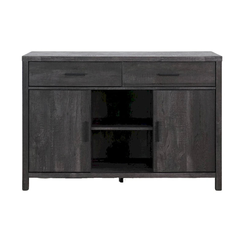 47W Sideboard Storage Cabinet, Dining Server Cupboard Buffet Table with Two Cabinets, Two Drawers, Two Open Shelves
