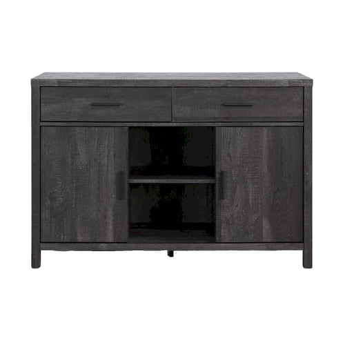 Buffet 47 po avec armoire de rangement, desserte de salle à manger avec deux armoires, deux tiroirs, deux étagères ouvertes