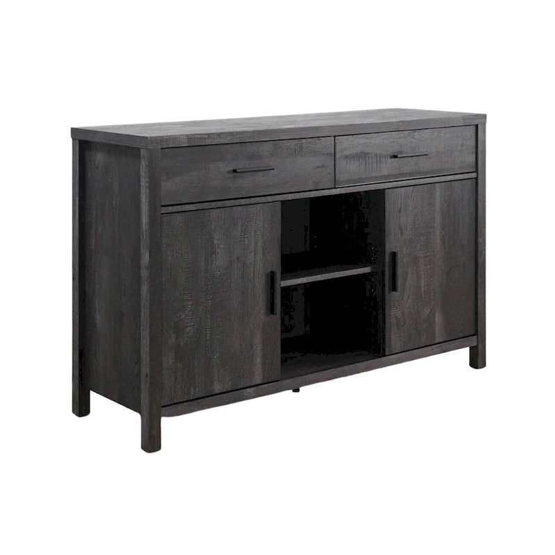 47W Sideboard Storage Cabinet, Dining Server Cupboard Buffet Table with Two Cabinets, Two Drawers, Two Open Shelves