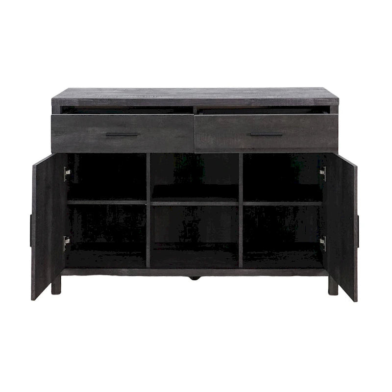 47W Sideboard Storage Cabinet, Dining Server Cupboard Buffet Table with Two Cabinets, Two Drawers, Two Open Shelves