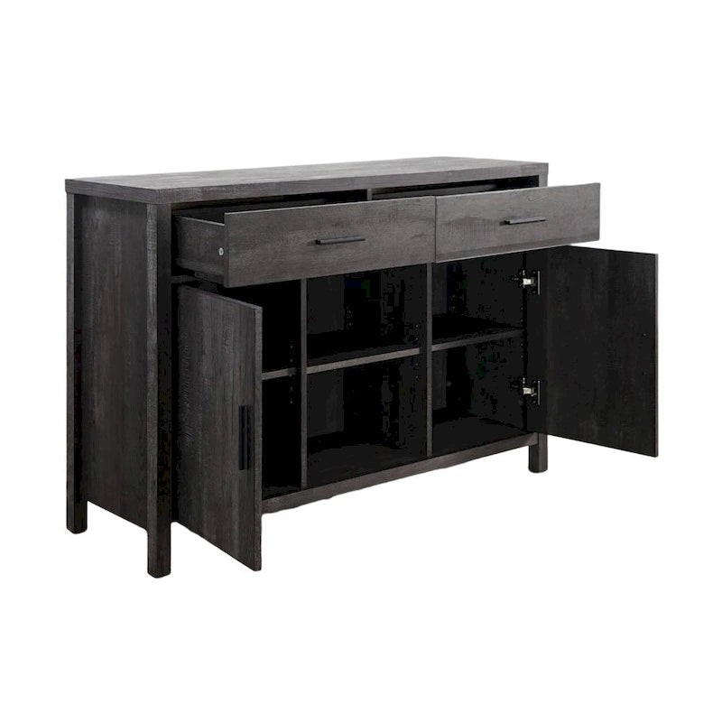 47W Sideboard Storage Cabinet, Dining Server Cupboard Buffet Table with Two Cabinets, Two Drawers, Two Open Shelves