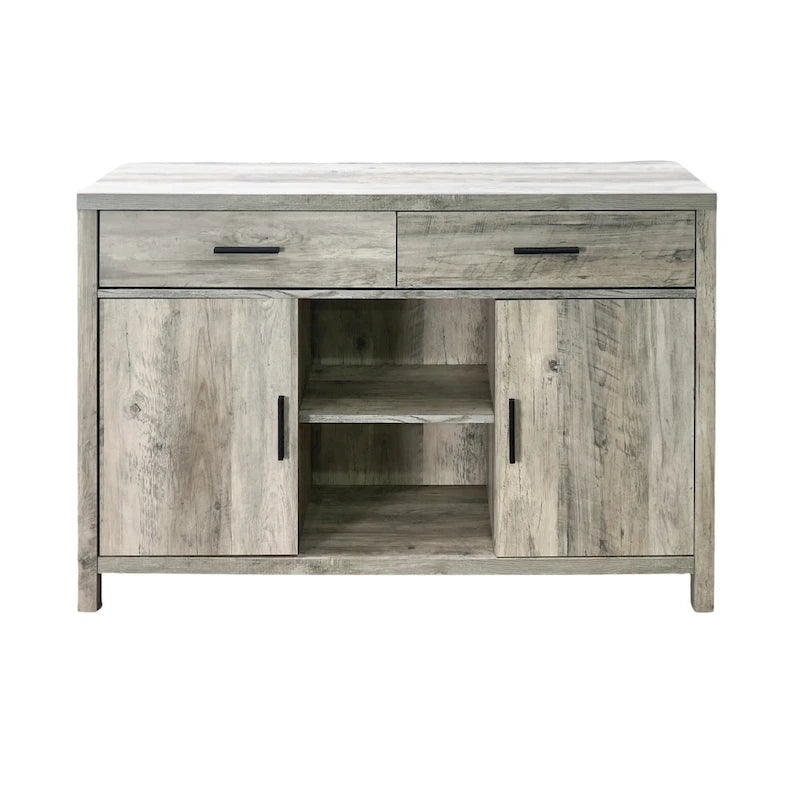 47W Sideboard Storage Cabinet, Dining Server Cupboard Buffet Table with Two Cabinets, Two Drawers, Two Open Shelves