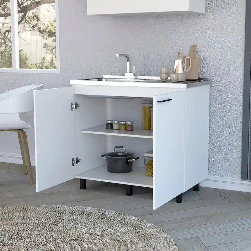 Napoles-2 39 Wide Double Door Utility Sink Stainless steel - N/A