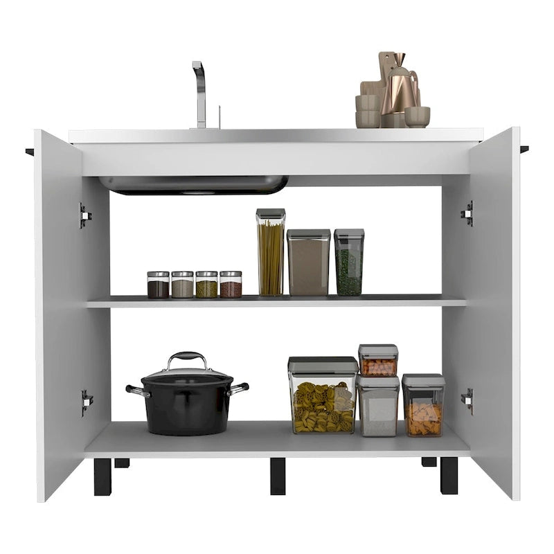 Napoles-2 39 Wide Double Door Utility Sink Stainless steel - N/A