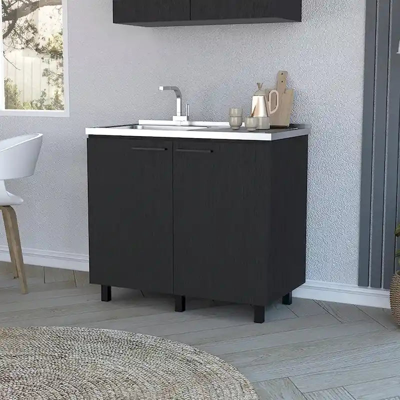 Napoles-2 39 Wide Double Door Utility Sink Stainless steel - N/A