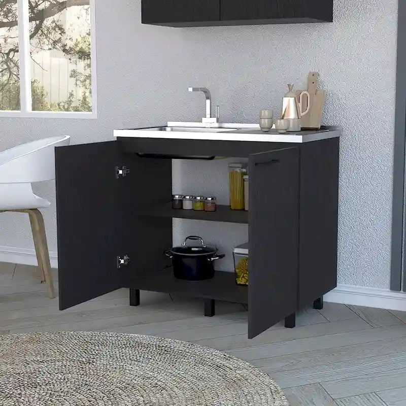 Napoles-2 39 Wide Double Door Utility Sink Stainless steel - N/A
