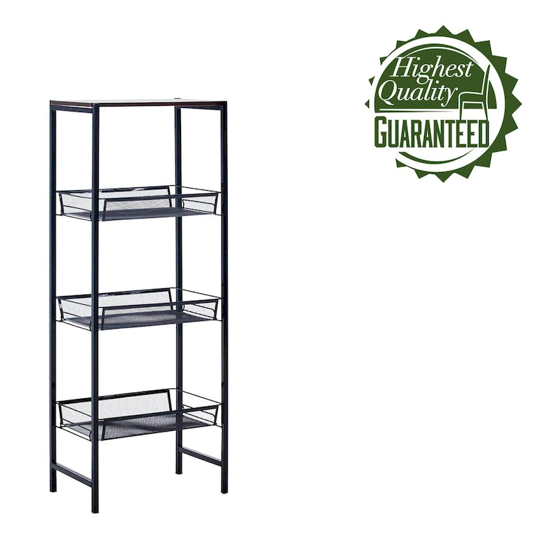 Porthos Home Blake 3-tier Storage Shelves, Mesh Trays And Metal Frame