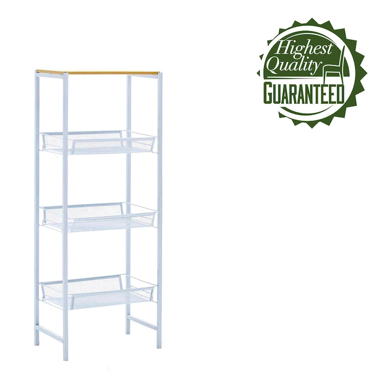 Porthos Home Blake 3-tier Storage Shelves, Mesh Trays And Metal Frame