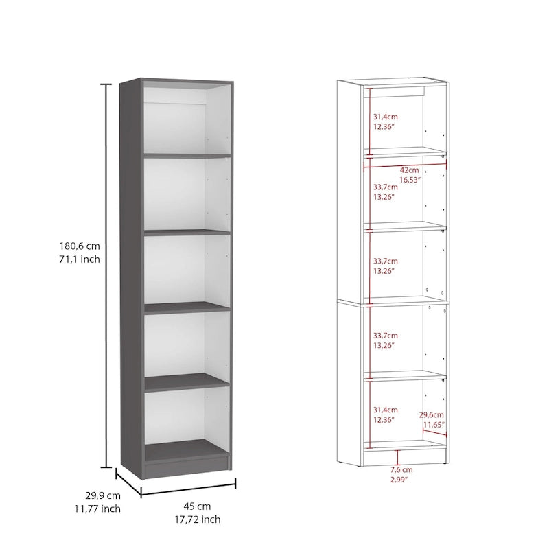 67 Wide 5-Shelf Option B Bookcase Set of 3