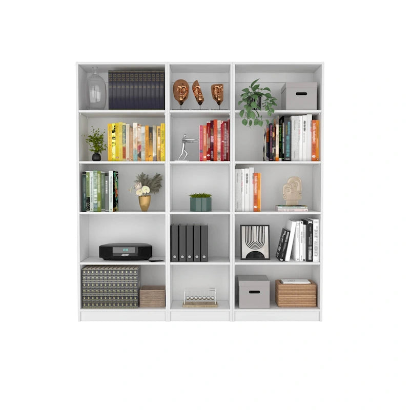 67 Wide 5-Shelf Option B Bookcase Set of 3