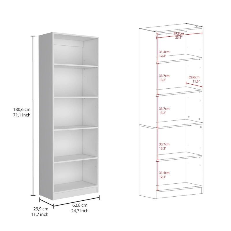 67 Wide 5-Shelf Option B Bookcase Set of 3