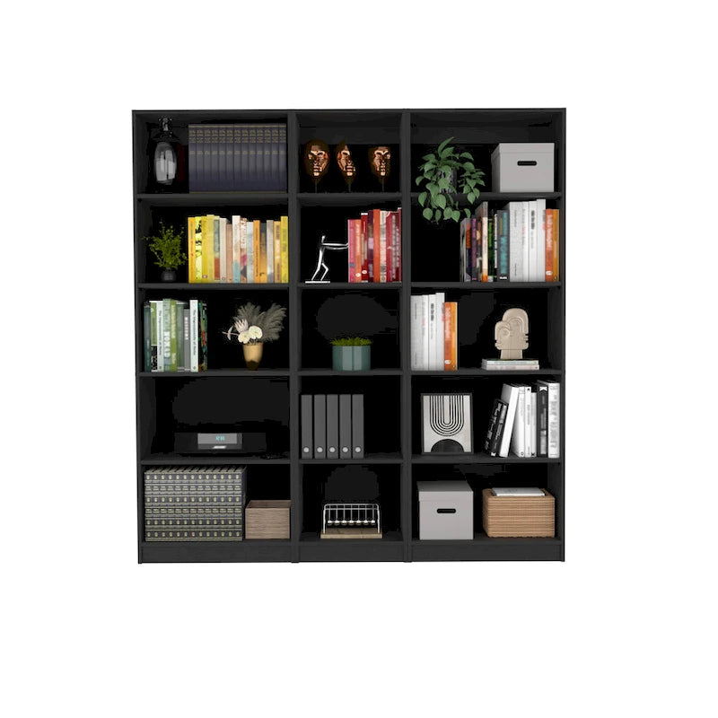 67 Wide 5-Shelf Option B Bookcase Set of 3